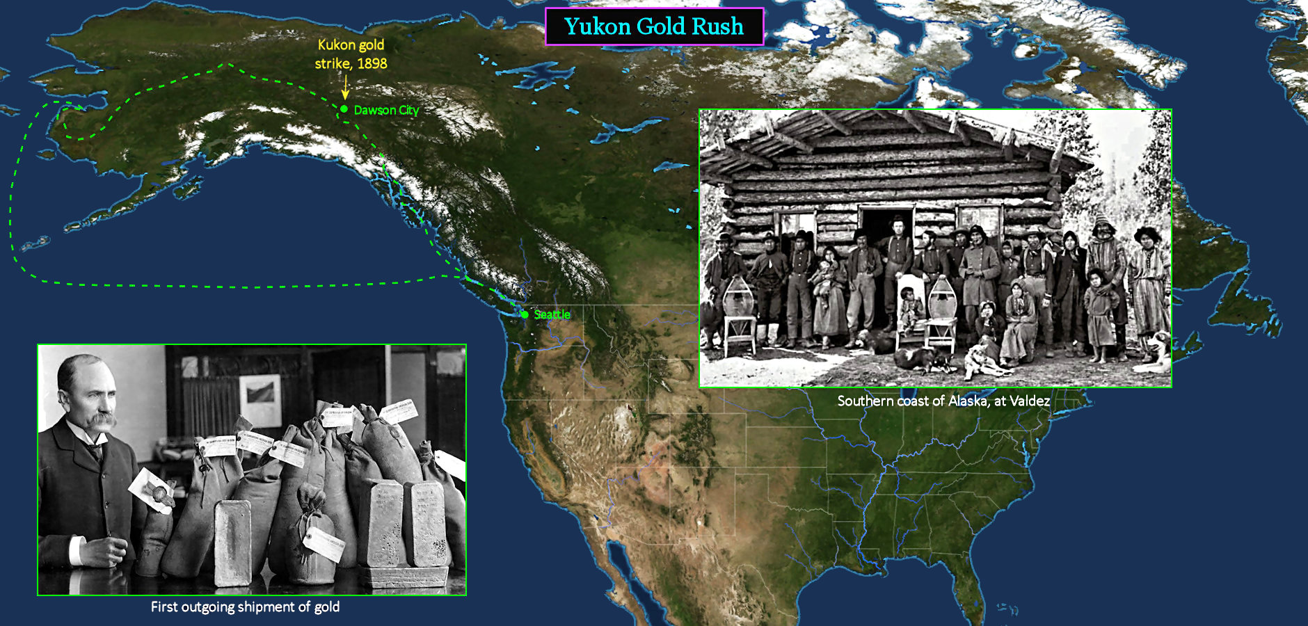 Yukon Gold Rush, 1898 map